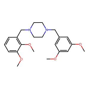 1-(3,5-Dimethoxy-benzyl)-4-(2,3-dimethoxy-benzyl)-piperazine structure