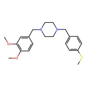 1-[(3,4-dimethoxyphenyl)methyl]-4-[(4-methylsulfanylphenyl)methyl]piperazine structure