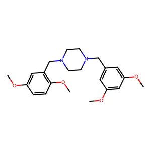 1-(2,5-dimethoxybenzyl)-4-(3,5-dimethoxybenzyl)piperazine structure