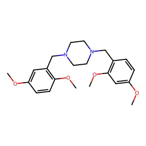 1-(2,4-dimethoxybenzyl)-4-(2,5-dimethoxybenzyl)piperazine structure