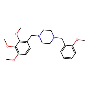 1-(2-methoxybenzyl)-4-(2,3,4-trimethoxybenzyl)piperazine structure