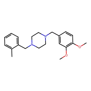 1-[(3,4-dimethoxyphenyl)methyl]-4-[(2-methylphenyl)methyl]piperazine structure