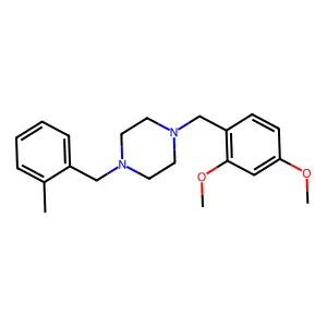1-(2,4-dimethoxybenzyl)-4-(2-methylbenzyl)piperazine structure