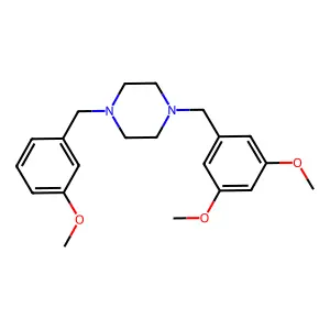 1-(3,5-dimethoxybenzyl)-4-(3-methoxybenzyl)piperazine structure
