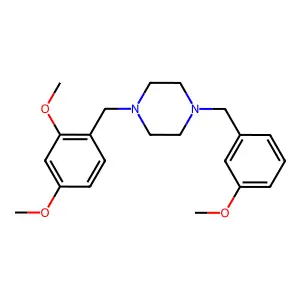 1-(2,4-dimethoxybenzyl)-4-(3-methoxybenzyl)piperazine structure