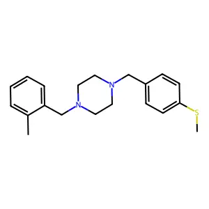1-(2-methylbenzyl)-4-[4-(methylsulfanyl)benzyl]piperazine structure