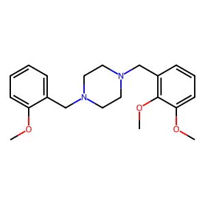 1-(2,3-dimethoxybenzyl)-4-(2-methoxybenzyl)piperazine structure