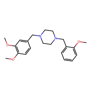 1-(3,4-dimethoxybenzyl)-4-(2-methoxybenzyl)piperazine structure