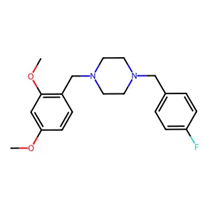 1-(2,4-dimethoxybenzyl)-4-(4-fluorobenzyl)piperazine structure