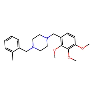 1-(2-methylbenzyl)-4-(2,3,4-trimethoxybenzyl)piperazine structure