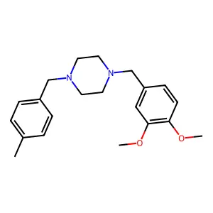1-(3,4-dimethoxybenzyl)-4-(4-methylbenzyl)piperazine structure