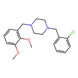 1-(2-chlorobenzyl)-4-(2,3-dimethoxybenzyl)piperazine structure