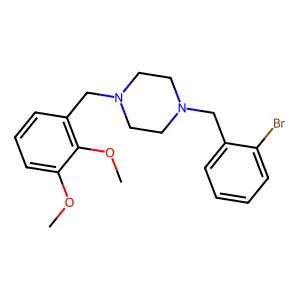 1-(2-bromobenzyl)-4-(2,3-dimethoxybenzyl)piperazine structure