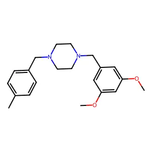 1-(3,5-dimethoxybenzyl)-4-(4-methylbenzyl)piperazine structure