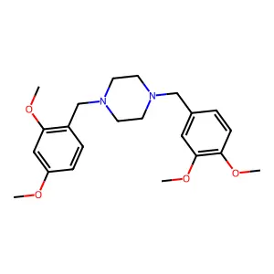 1-(2,4-dimethoxybenzyl)-4-(3,4-dimethoxybenzyl)piperazine structure
