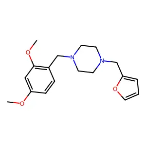 1-(2,4-dimethoxybenzyl)-4-(2-furylmethyl)piperazine structure
