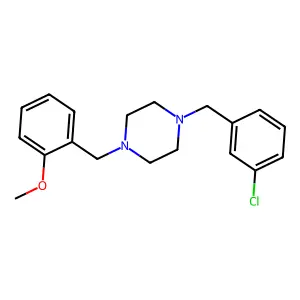 1-(3-chlorobenzyl)-4-(2-methoxybenzyl)piperazine structure