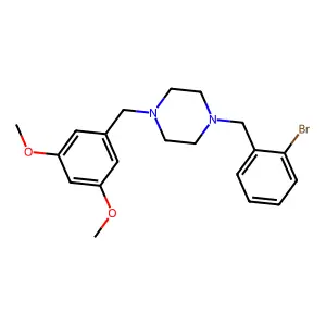 1-(2-bromobenzyl)-4-(3,5-dimethoxybenzyl)piperazine structure