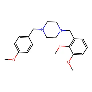1-[(2,3-dimethoxyphenyl)methyl]-4-[(4-methoxyphenyl)methyl]piperazine structure