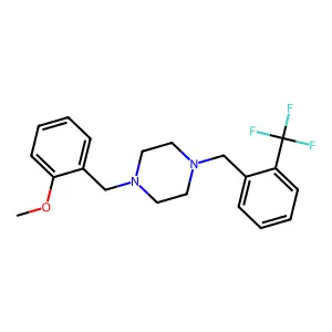 1-(2-methoxybenzyl)-4-[2-(trifluoromethyl)benzyl]piperazine structure