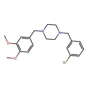 1-(3-bromobenzyl)-4-(3,4-dimethoxybenzyl)piperazine structure