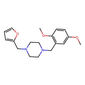 1-[(2,5-dimethoxyphenyl)methyl]-4-(furan-2-ylmethyl)piperazine structure