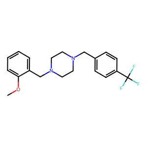 1-(2-methoxybenzyl)-4-[4-(trifluoromethyl)benzyl]piperazine structure