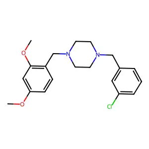 1-(3-chlorobenzyl)-4-(2,4-dimethoxybenzyl)piperazine structure