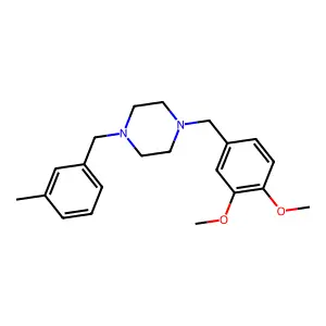 1-[(3,4-dimethoxyphenyl)methyl]-4-[(3-methylphenyl)methyl]piperazine structure