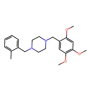 1-(2-methylbenzyl)-4-(2,4,5-trimethoxybenzyl)piperazine structure
