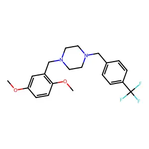 1-(2,5-dimethoxybenzyl)-4-[4-(trifluoromethyl)benzyl]piperazine structure