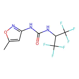 1-(1,1,1,3,3,3-hexafluoropropan-2-yl)-3-(5-methyl-1,2-oxazol-3-yl)urea structure