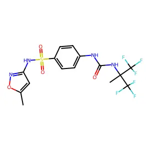 1-(1,1,1,3,3,3-hexafluoro-2-methylpropan-2-yl)-3-[4-[(5-methyl-1,2-oxazol-3-yl)sulfamoyl]phenyl]urea structure