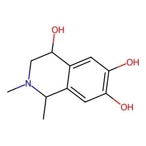 1,2-dimethyl-3,4-dihydro-1H-isoquinoline-4,6,7-triol structure