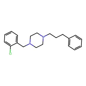 1-[(2-chlorophenyl)methyl]-4-(3-phenylpropyl)piperazine structure