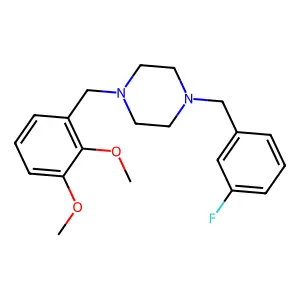 1-(2,3-dimethoxybenzyl)-4-(3-fluorobenzyl)piperazine structure
