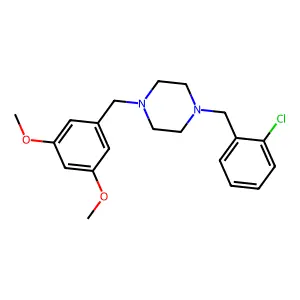 1-(2-chlorobenzyl)-4-(3,5-dimethoxybenzyl)piperazine structure