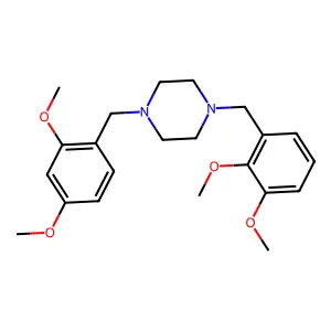 1-[(2,3-dimethoxyphenyl)methyl]-4-[(2,4-dimethoxyphenyl)methyl]piperazine structure