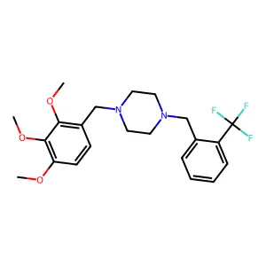 1-[2-(trifluoromethyl)benzyl]-4-(2,3,4-trimethoxybenzyl)piperazine structure
