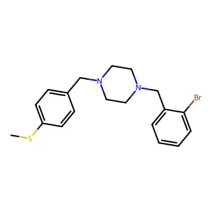 1-(2-bromobenzyl)-4-[4-(methylsulfanyl)benzyl]piperazine structure