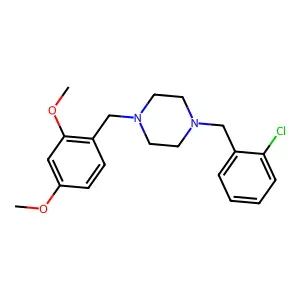 1-(2-chlorobenzyl)-4-(2,4-dimethoxybenzyl)piperazine structure