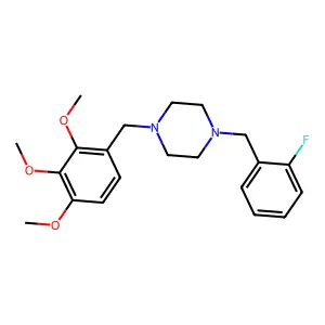1-(2-fluorobenzyl)-4-(2,3,4-trimethoxybenzyl)piperazine structure