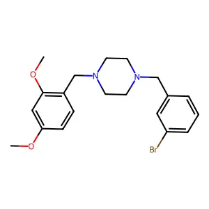 1-(3-bromobenzyl)-4-(2,4-dimethoxybenzyl)piperazine structure