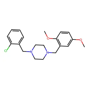 1-(2-chlorobenzyl)-4-(2,5-dimethoxybenzyl)piperazine structure