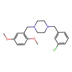 1-(3-chlorobenzyl)-4-(2,5-dimethoxybenzyl)piperazine structure