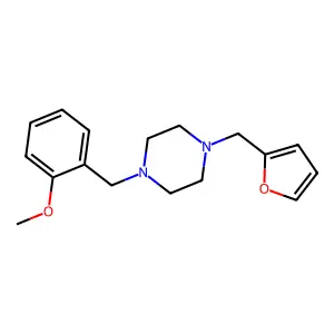 1-(2-furylmethyl)-4-(2-methoxybenzyl)piperazine structure