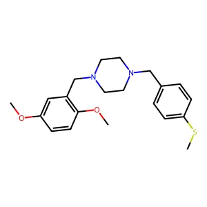 1-(2,5-dimethoxybenzyl)-4-[4-(methylsulfanyl)benzyl]piperazine structure