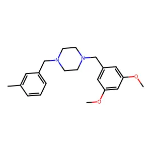 1-(3,5-dimethoxybenzyl)-4-(3-methylbenzyl)piperazine structure