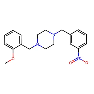 1-[(2-methoxyphenyl)methyl]-4-[(3-nitrophenyl)methyl]piperazine structure