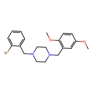1-(2-bromobenzyl)-4-(2,5-dimethoxybenzyl)piperazine structure